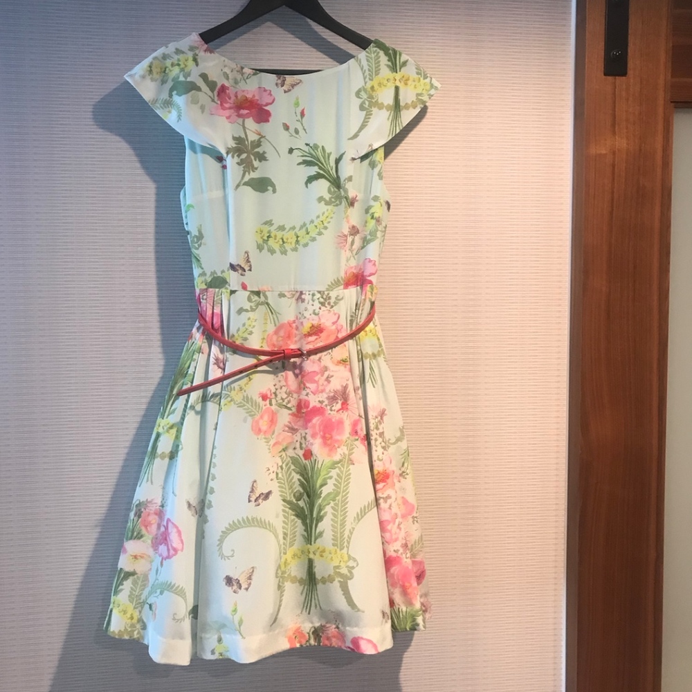 Summer Garden Party Dress with Red Patent Belt